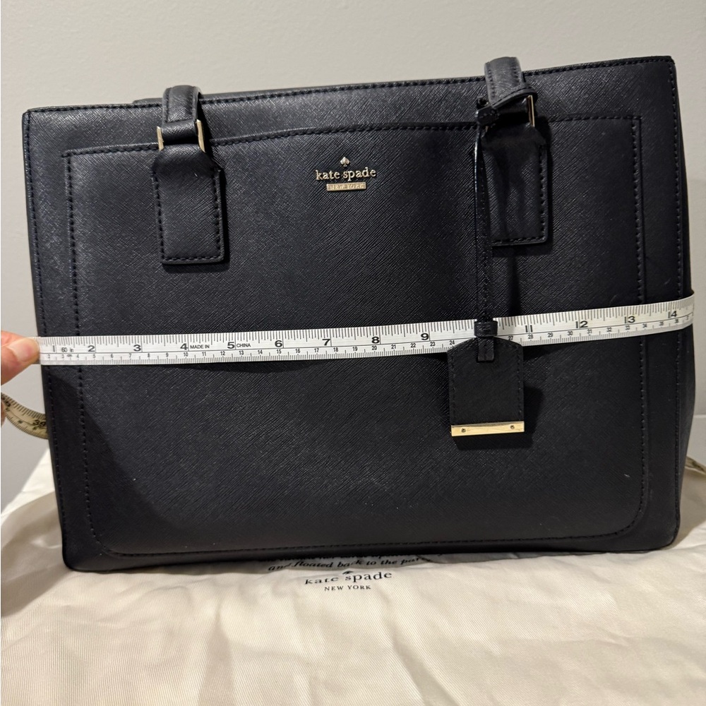 Kate Spade Elegant hard, leather Black Tote heavy duty for every day use - Picture 3 of 10